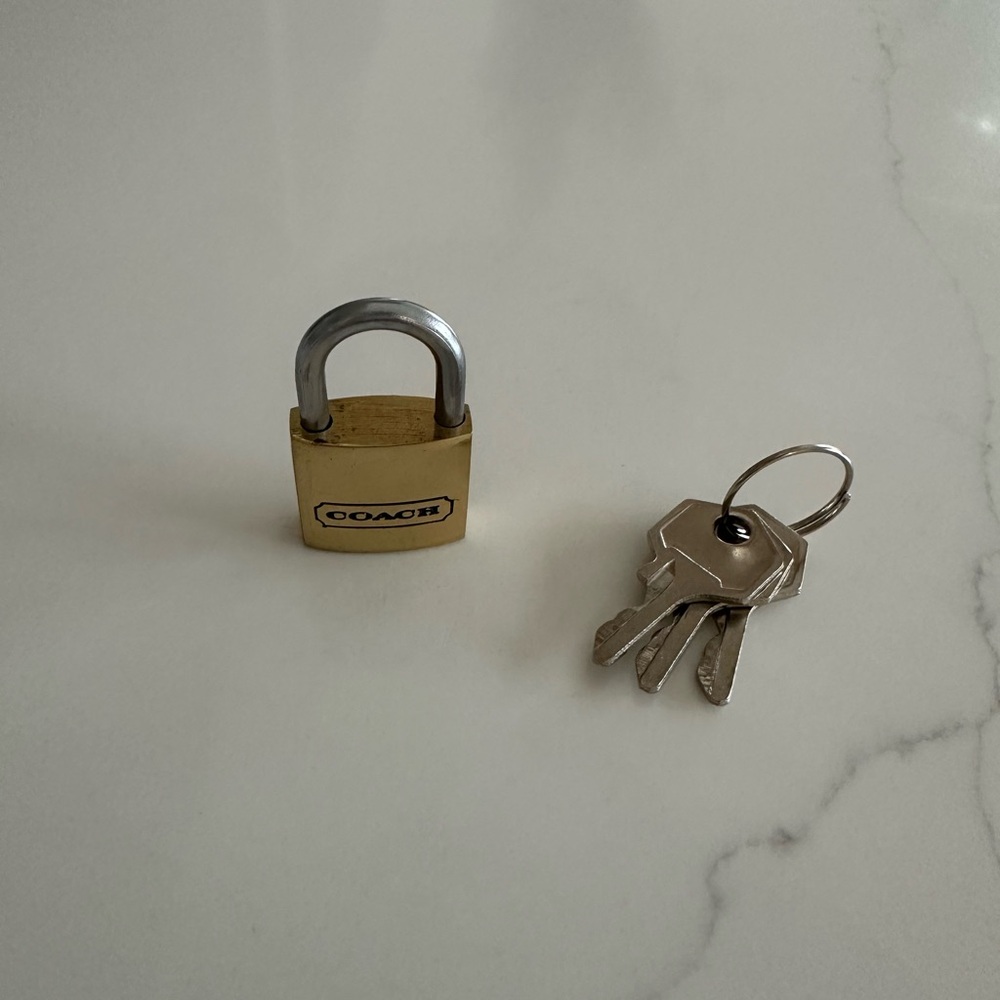 Coach Gold and Silver color Padlock with Keys - Picture 4 of 6
